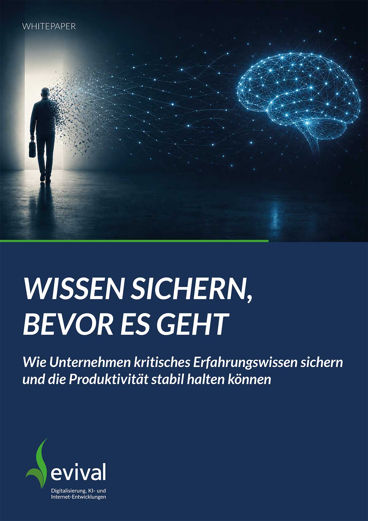 Titelseite des Whitepapers Wissen sichern, bevor es geht